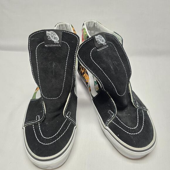 Vans Sk8-Hi Shoes Mens 9 Womens 10.5 Tropical Floral Checkerboard High Top - Picture 4 of 11